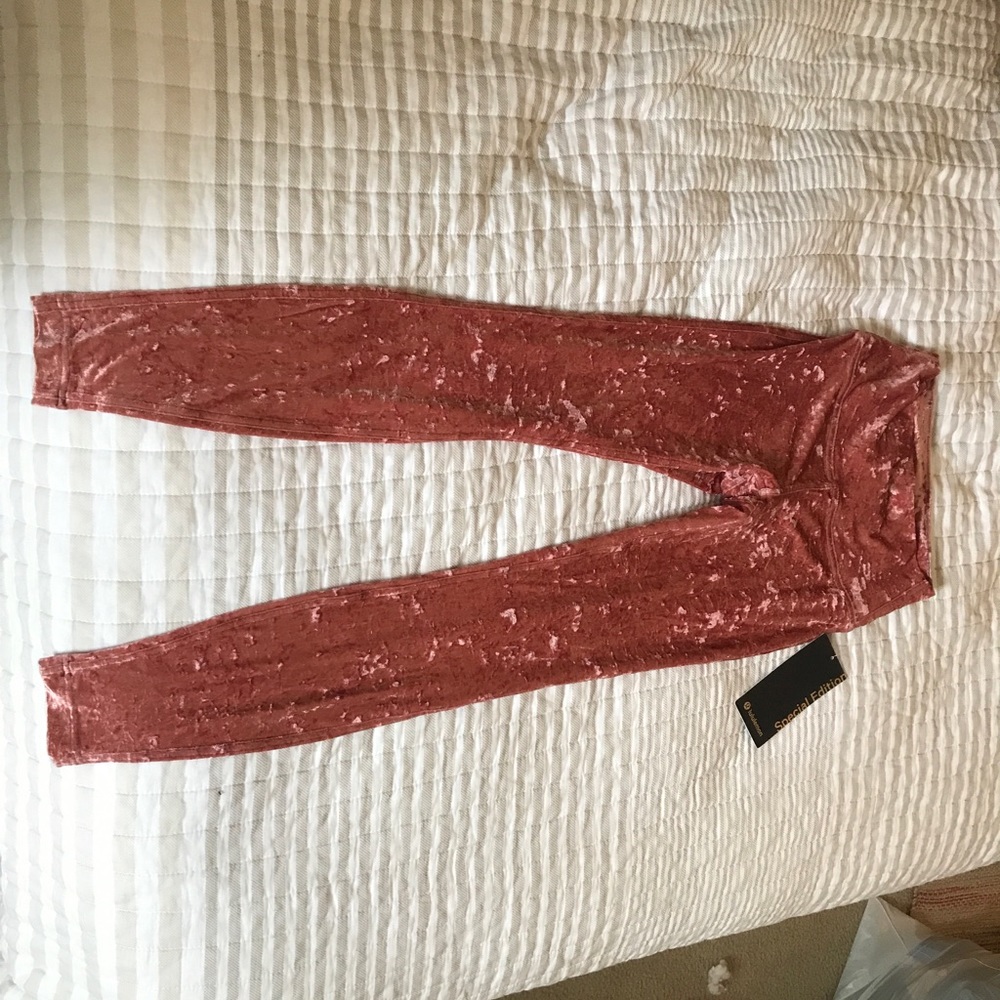 Pink velvet lulu lemon leggings